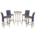 Ver imagem 1 de Mesa Bistro e 4 Banquetas Roma Fendi Corda Náutica 11 Trama Original