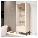 Ver imagem 3 de Cristaleira Tucupí Curva Puxador Pés Metal Off White Bronze Jb Bechara