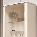 Ver imagem 4 de Cristaleira Tucupí Curva Puxador Pés Metal Off White Bronze Jb Bechara