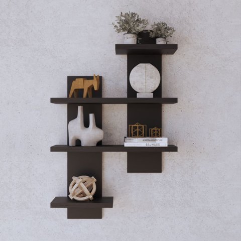 Prateleira Suspensa Minimalista Nicho Decorativo Preto