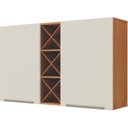 Ver imagem 2 de Armário Aéreo Duplo com Garrafeiro 120cm Favorita Marrom/Cinamomo/Areia
