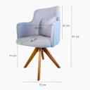 Ver imagem 7 de Poltrona Giratória Sala de Estar Madeira Maciça Alto Padrão