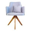 Ver imagem 2 de Poltrona Giratória Sala de Estar Madeira Maciça Alto Padrão