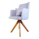 Ver imagem 6 de Poltrona Giratória Sala de Estar Madeira Maciça Alto Padrão