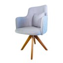 Ver imagem 3 de Poltrona Giratória Sala de Estar Madeira Maciça Alto Padrão