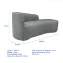 Ver imagem 3 de Kit Divã Recamier Orgânico França 200cm Lado Direito e 2 Poltronas Amore Bouclé