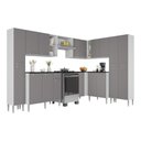 Ver imagem 2 de Armário Cozinha Modulada Completa de Canto 464cm Pequim Pop Multimóveis Mp3772 Branco/lacca Fumê