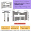 Ver imagem 3 de Armário Cozinha Modulada Completa de Canto 464cm Pequim Pop Multimóveis Mp3772 Branco/lacca Fumê