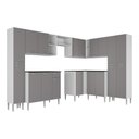 Ver imagem 7 de Armário Cozinha Modulada Completa de Canto 464cm Pequim Pop Multimóveis Mp3772 Branco/lacca Fumê