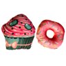 Par de Almofadas Cheias Cake Donuts Rosê/tiffany 40cm X 40cm - com Viés - 1
