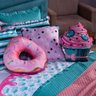 Par de Almofadas Cheias Cake Donuts Rosê/tiffany 40cm X 40cm - com Viés - 3