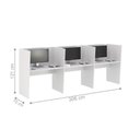Ver imagem 2 de Mesa de Trabalho Call Center 3 Lugares Tripla Fechada - Branco Branco