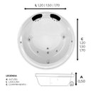 Ver imagem 2 de Banheira Redonda Tahiti Completa com Hidro em Acrílico - 127v