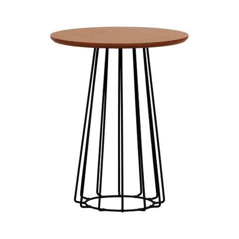 Mesa Lateral Raiada Ø45x56cm Preto-amêndoa