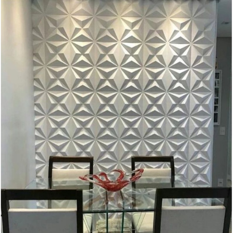 Kit 10 Placas 3d 50x50cm Revestimento 2,5m²