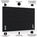 Ver imagem 4 de Cabeceira Cama Box Queen 160cm Estofada Nora P05 Veludo Preto - Lyam Decor