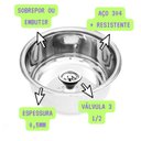 Ver imagem 3 de Qualidade Premium! Cuba Aço Inox 304 Antiferrugem 30x15cm