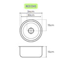 Ver imagem 2 de Qualidade Premium! Cuba Aço Inox 304 Antiferrugem 30x15cm