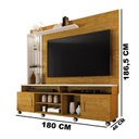 Ver imagem 3 de Estante Home para TV até 65 Polegadas Ripado com LED e Rodízios Ocean