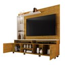 Ver imagem 5 de Estante Ripado para TV até 65 Polegadas com LED 180CMX187CM e Rodízios Ocean Marrom