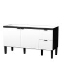 Ver imagem 1 de Gabinete Cozinha 1,44m Mdp Elegance com 6 Pés Sofisticado:preto/branco