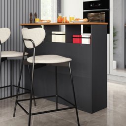 Mesa Bancada Balcão Ilha para Cozinha com 3 Portas e Nichos Divisor de Ambiente Veneza - 1