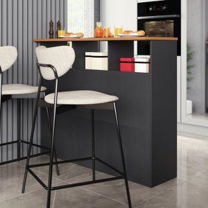 Mesa Bancada Balcão Ilha para Cozinha com 3 Portas e Nichos Divisor de Ambiente Veneza