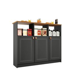Mesa Bancada Balcão Ilha para Cozinha com 3 Portas e Nichos Divisor de Ambiente Veneza - 2