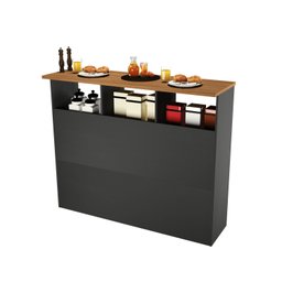Mesa Bancada Balcão Ilha para Cozinha com 3 Portas e Nichos Divisor de Ambiente Veneza - 5