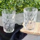 Ver imagem 4 de Jogo 12 Copos de Vidro Diamond Diamante Transparente Resistente 400ml em Casa Tem