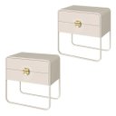 Ver imagem 1 de Kit 2 Mesa Cabeceira 2GAV Luna - Off White - 28062