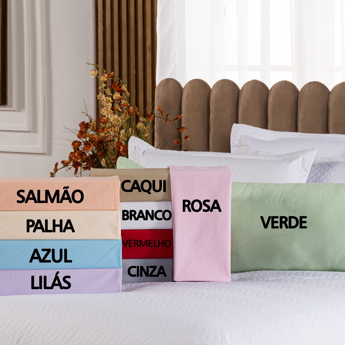 Capa Fronha de Xuxão Travesseiro de Corpo Cores Lisas Avulsa 1,45m X 45cm - Percal 140 Fios 100% Alg - 3