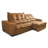 Sofá de Couro Legítimo Retrátil e Reclinável 2,35m Cama Inbox Toro softgel d40 Mel - 8
