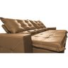 Sofá de Couro Legítimo Retrátil e Reclinável 2,35m Cama Inbox Toro softgel d40 Mel - 4