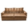 Sofá de Couro Legítimo Retrátil e Reclinável 2,35m Cama Inbox Toro softgel d40 Mel - 5