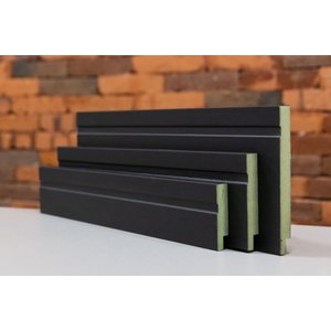 Rodapé 10cm (pacote com 4un) Preto com Friso