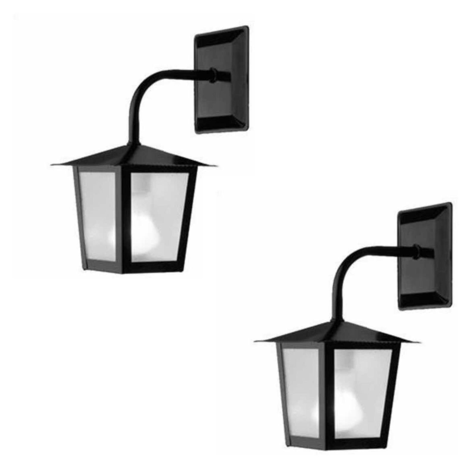 Kit C/ 2 Luminarias Arandela Colonial Externa Quadrada Preta MadeiraMadeira