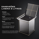 Ver imagem 2 de Lixeira Embutir Pia Cozinha 5L Aço Inox 304 Quadrada com Tampa Furo 18x18 cm Bancada Cozix
