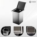 Ver imagem 5 de Lixeira Embutir Pia Cozinha 5L Aço Inox 304 Quadrada com Tampa Furo 18x18 cm Bancada Cozix