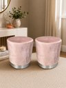 Ver imagem 1 de Kit de Puff com Rodapé Prata Nude Rose Veludo - Let Móveis