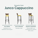 Ver imagem 4 de Kit 6 Banquetas 80cm para Balcão Ilha Bancada Área Gourmet Encosto em Junco Banco Itagold
