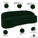 Ver imagem 3 de Sofá 3 Lugares para Sala de Estar Living 210cm Theo D06 Veludo Esmeralda - Mpozenato