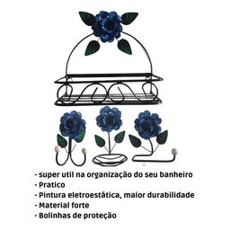 Kit 4 Peças Organizadores para Banheiro:azul - 2