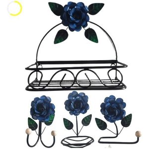 Kit 4 Peças Organizadores para Banheiro:azul