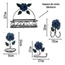 Ver imagem 3 de Kit 4 Peças Organizadores para Banheiro:azul