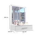 Ver imagem 3 de Penteadeira Camarim Escrivaninha Suspensa de Parede Quarto Menina C/ Espelho e Gaveta Cor Branco