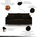 Ver imagem 3 de Sofá Montecarlo 2 Lugares 192cm Veludo/pu Marrom/preto
