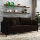 Ver imagem 1 de Sofá Montecarlo 2 Lugares 192cm Veludo/pu Marrom/preto