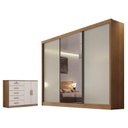 Ver imagem 1 de Guarda Roupa Casal Sonetto com Espelho e Cômoda Seul Cumaru 25 Fendi - Novo Horizonte