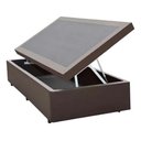 Ver imagem 1 de Cama Box Bau Solteirão Premium ( Blindada ) Super Reforçada - Corino - Marrom